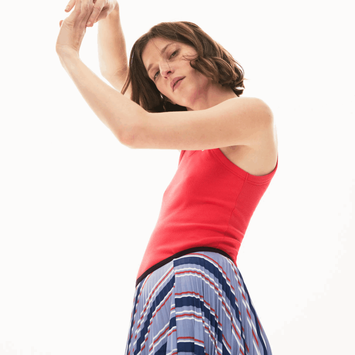 mujer Lacoste 6F242586 rojo 4 por top sin mangas con cuello redondo