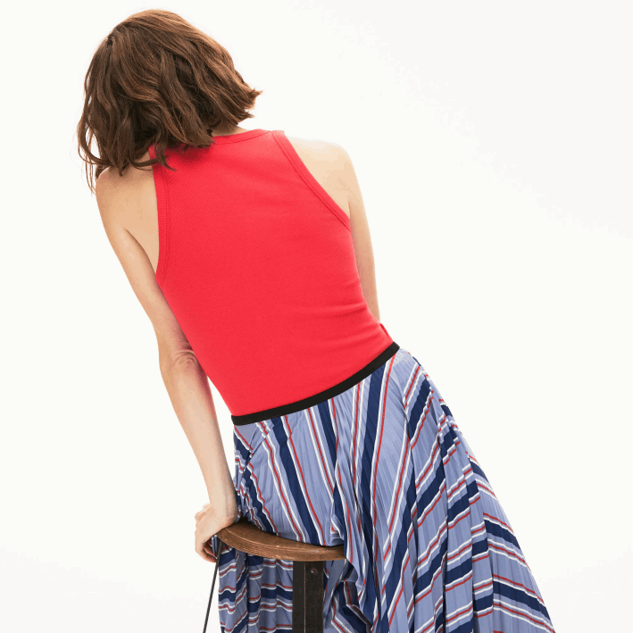 mujer Lacoste 6F242586 rojo 4 por top sin mangas con cuello redondo