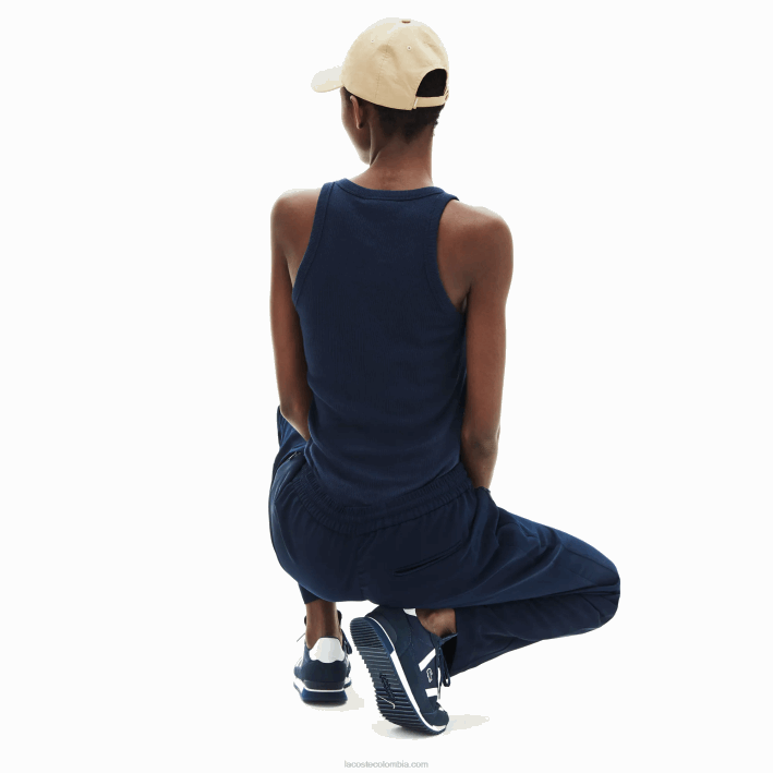 mujer Lacoste 6F242588 azul marino 166 top sin mangas con cuello redondo