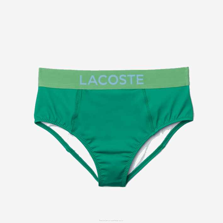 mujer Lacoste 6F242663 qag azul verde braguita de bikini estampada
