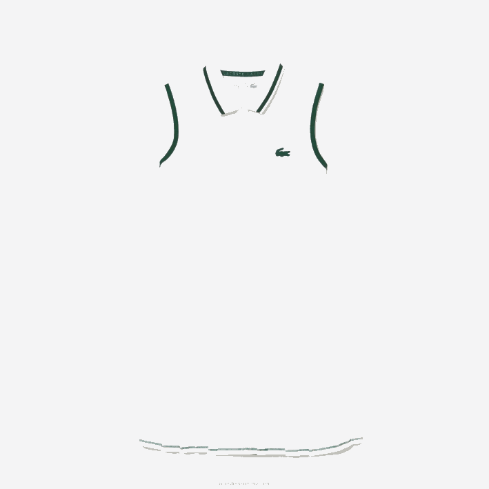 mujer Lacoste 6F242355 blanco verde pb4 vestido deportivo de tenis con pliegues incorporados