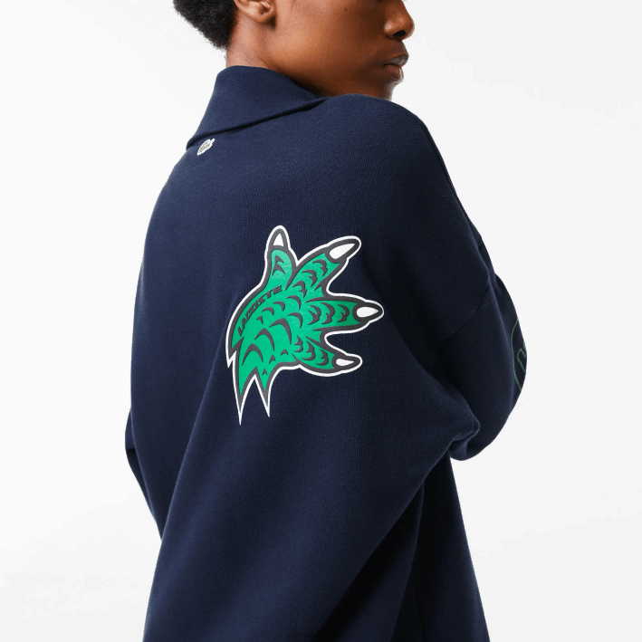 mujer Lacoste 6F242492 azul marino 166 vestido polo oversize con cremallera en el cuello