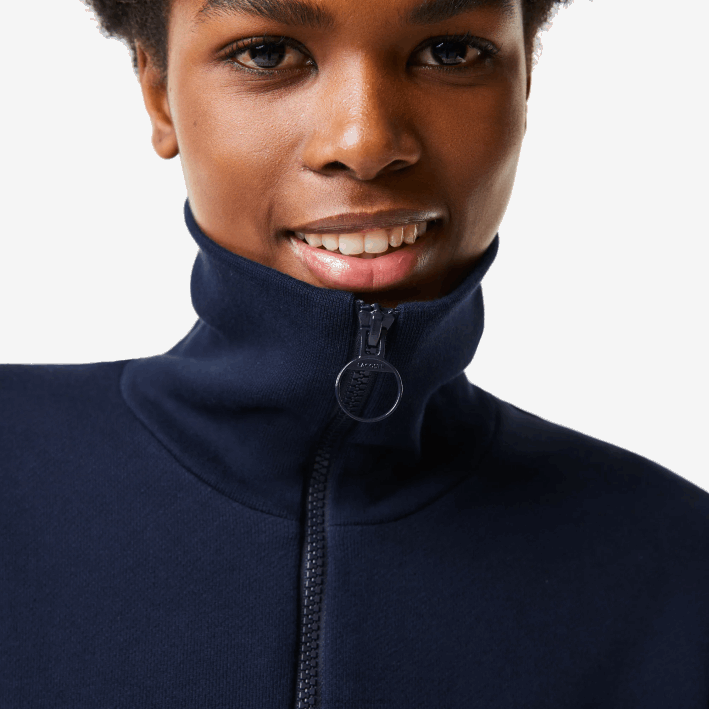 mujer Lacoste 6F242492 azul marino 166 vestido polo oversize con cremallera en el cuello