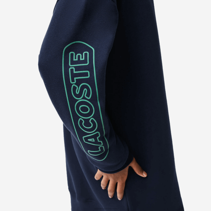 mujer Lacoste 6F242492 azul marino 166 vestido polo oversize con cremallera en el cuello