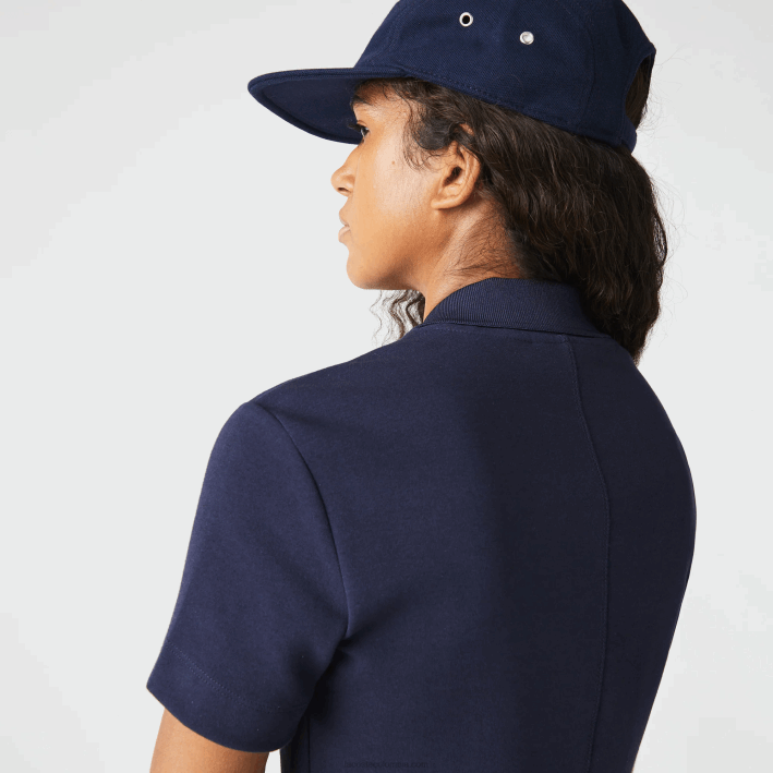 mujer Lacoste 6F242517 azul marino 166 vestido tipo polo de punto de algodón con logo