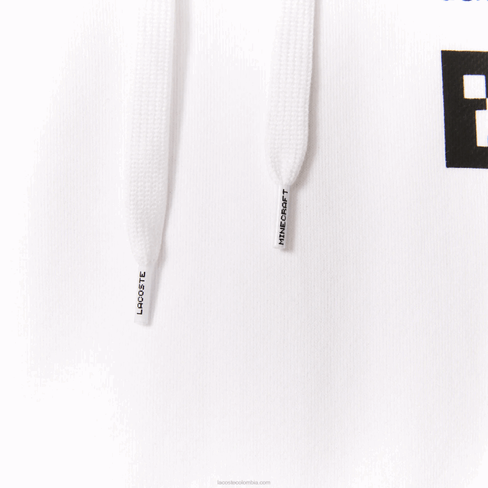 mujer Lacoste 6F242521 blanco 001 vestido con capucha de polar orgánico live x minecraft