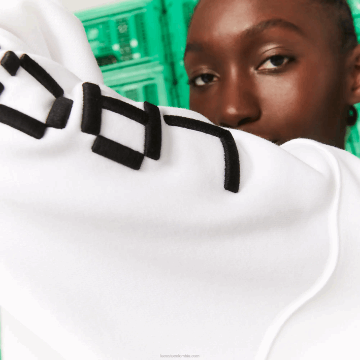 mujer Lacoste 6F242521 blanco 001 vestido con capucha de polar orgánico live x minecraft