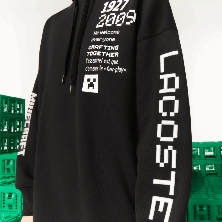 mujer Lacoste 6F242522 negro 031 vestido con capucha de polar orgánico live x minecraft