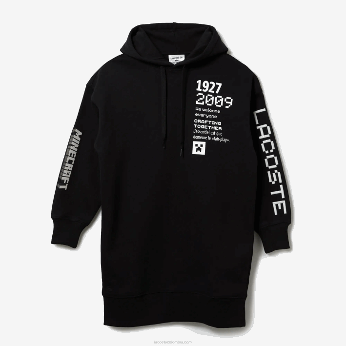 mujer Lacoste 6F242522 negro 031 vestido con capucha de polar orgánico live x minecraft