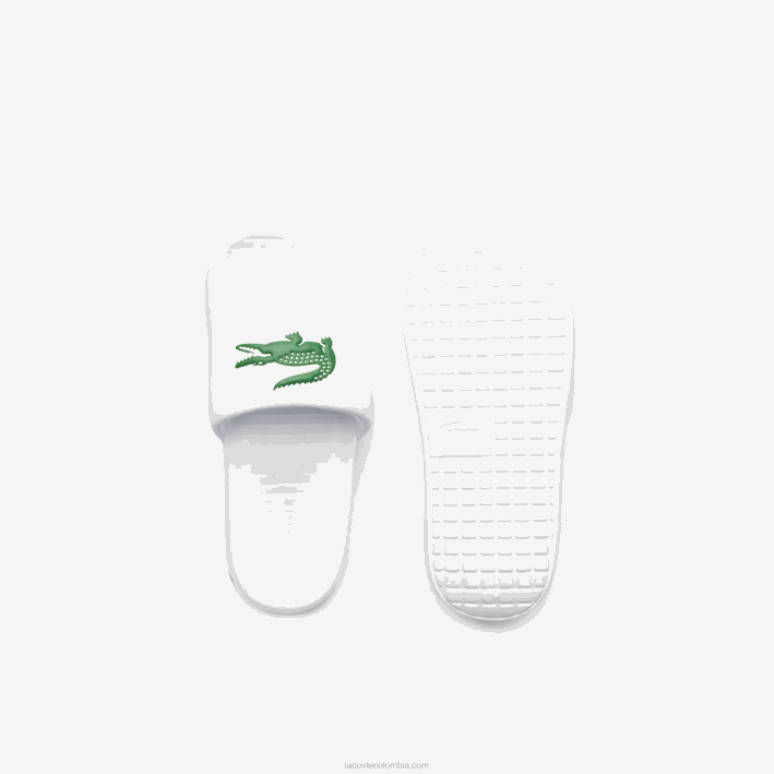 mujer Lacoste 6F242685 blanco/verde 082 chanclas sintéticas croco 1.0