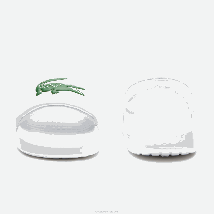 mujer Lacoste 6F242685 blanco/verde 082 chanclas sintéticas croco 1.0