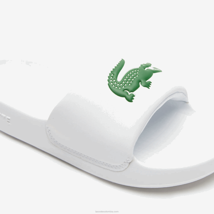 mujer Lacoste 6F242685 blanco/verde 082 chanclas sintéticas croco 1.0