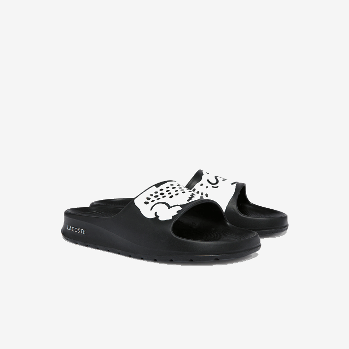mujer Lacoste 6F242698 blanco y negro 312 chanclas sintéticas croco 2.0 con estampado