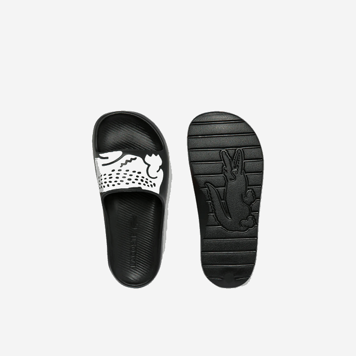 mujer Lacoste 6F242698 blanco y negro 312 chanclas sintéticas croco 2.0 con estampado