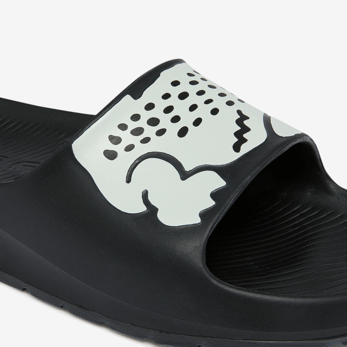mujer Lacoste 6F242698 blanco y negro 312 chanclas sintéticas croco 2.0 con estampado