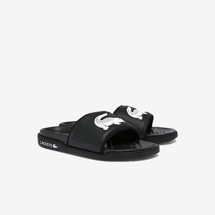 mujer Lacoste 6F242699 blanco y negro 312 chanclas croco dualiste con correa sintética y logo