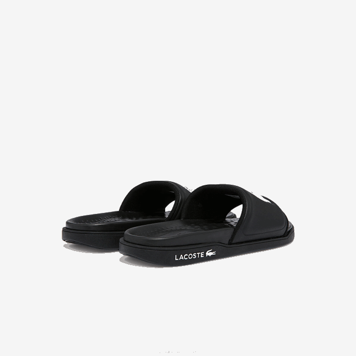 mujer Lacoste 6F242699 blanco y negro 312 chanclas croco dualiste con correa sintética y logo