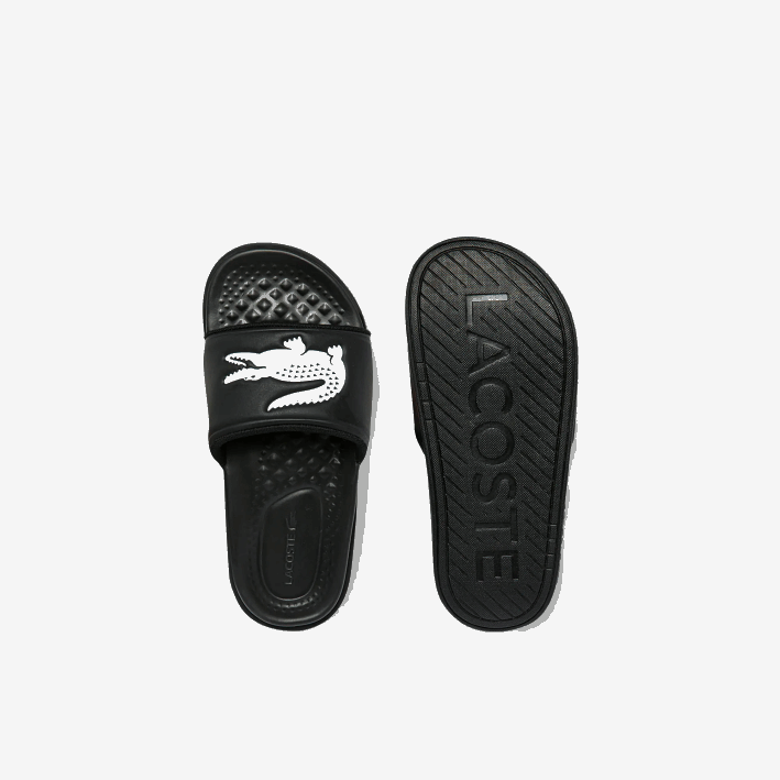 mujer Lacoste 6F242699 blanco y negro 312 chanclas croco dualiste con correa sintética y logo