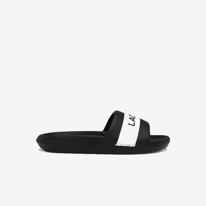 mujer Lacoste 6F242709 blanco y negro 312 chanclas de piel sintética y textil croco