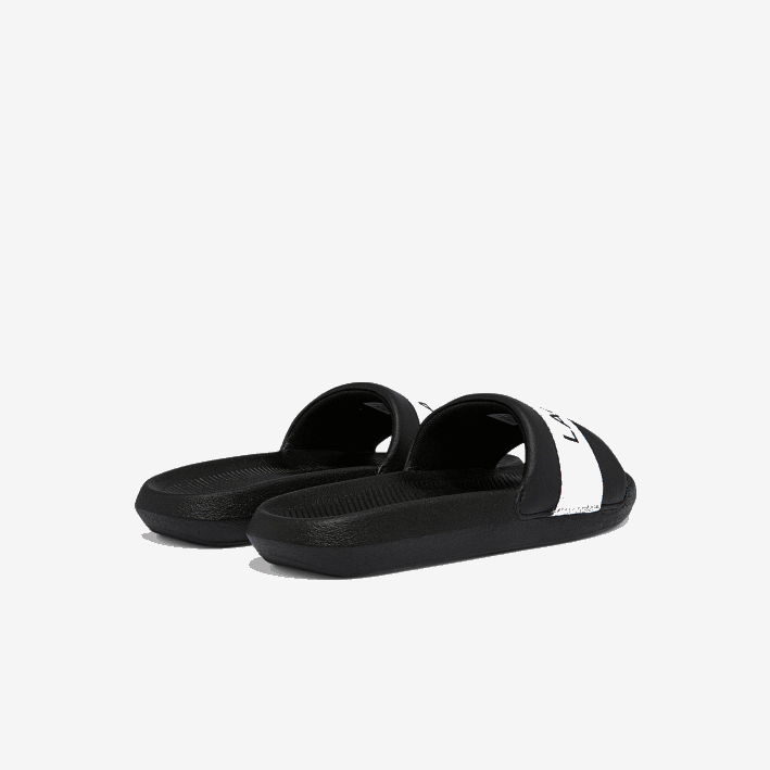 mujer Lacoste 6F242709 blanco y negro 312 chanclas de piel sintética y textil croco