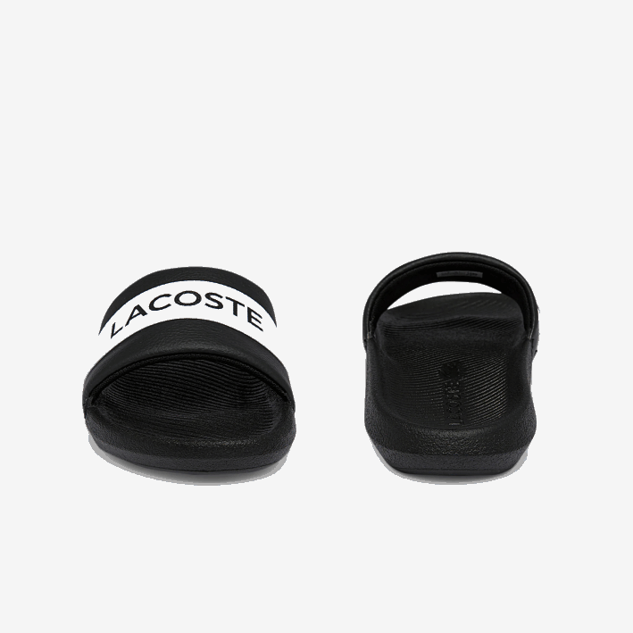 mujer Lacoste 6F242709 blanco y negro 312 chanclas de piel sintética y textil croco