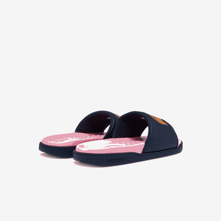 mujer Lacoste 6F242736 azul marino y naranja 325 chanclas sintéticas croco dualiste