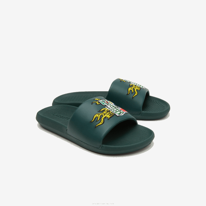 mujer Lacoste 6F242758 verde 1m8 chanclas sintéticas de cocodrilo