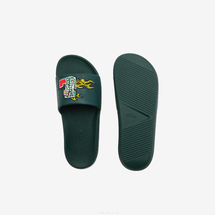 mujer Lacoste 6F242758 verde 1m8 chanclas sintéticas de cocodrilo