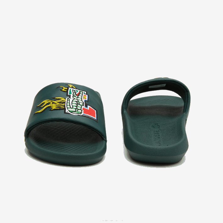 mujer Lacoste 6F242758 verde 1m8 chanclas sintéticas de cocodrilo