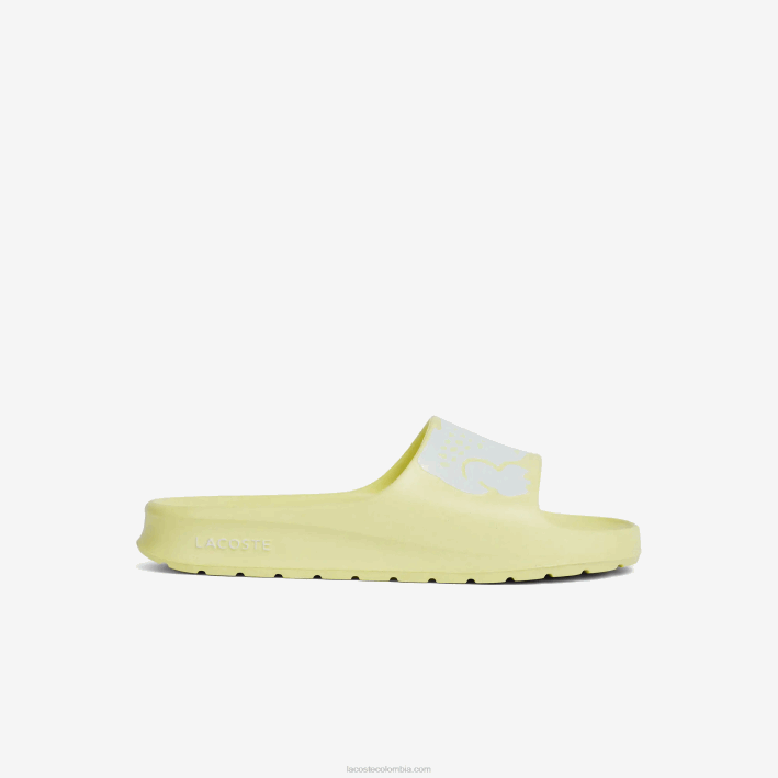 mujer Lacoste 6F242759 amarillo claro y blanco 241 chanclas de piel sintética croco 2.0 con correa del logo mujer Lacoste 6F242759 amarillo claro y blanco 241 chanclas de piel sintética croco 2.0 con correa del logo