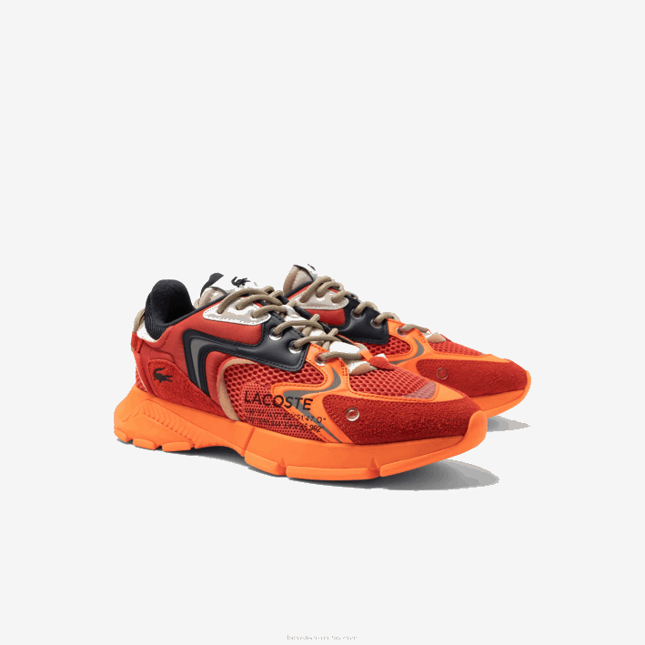 mujer Lacoste 6F242675 rojo naranja am1 tenis l003 neo textil