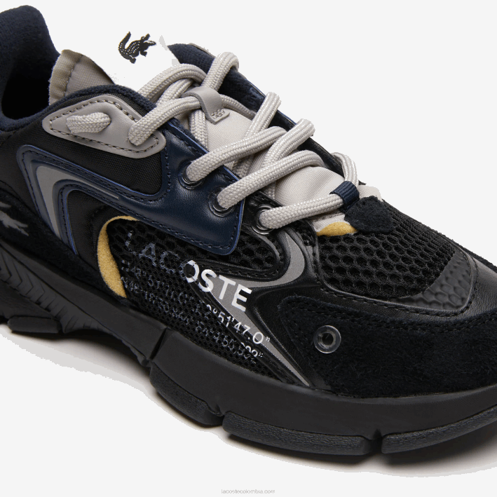 mujer Lacoste 6F242676 negro marino 075 tenis l003 neo textil