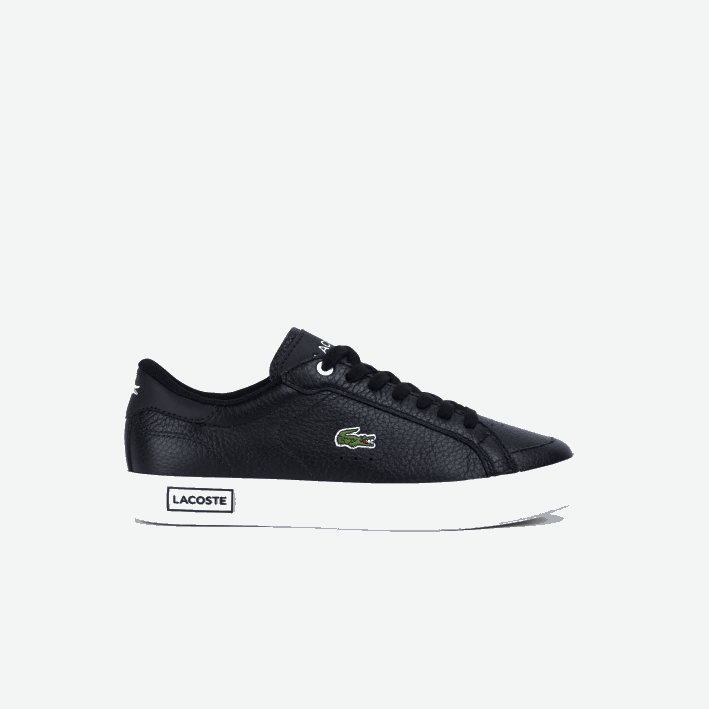 mujer Lacoste 6F242682 blanco y negro 312 tenis powercourt con detalles de cuero