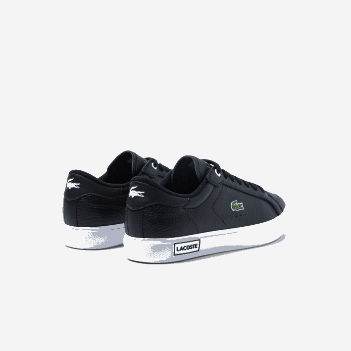 mujer Lacoste 6F242682 blanco y negro 312 tenis powercourt con detalles de cuero