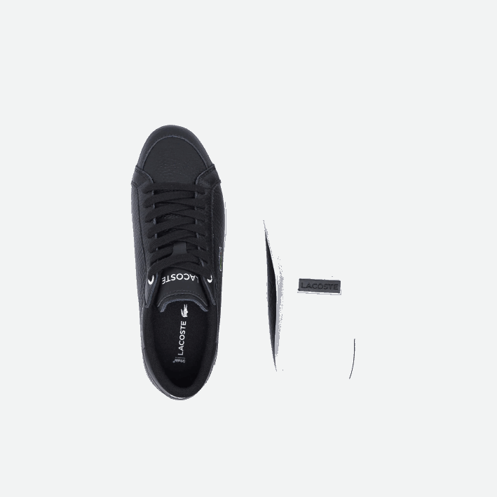 mujer Lacoste 6F242682 blanco y negro 312 tenis powercourt con detalles de cuero