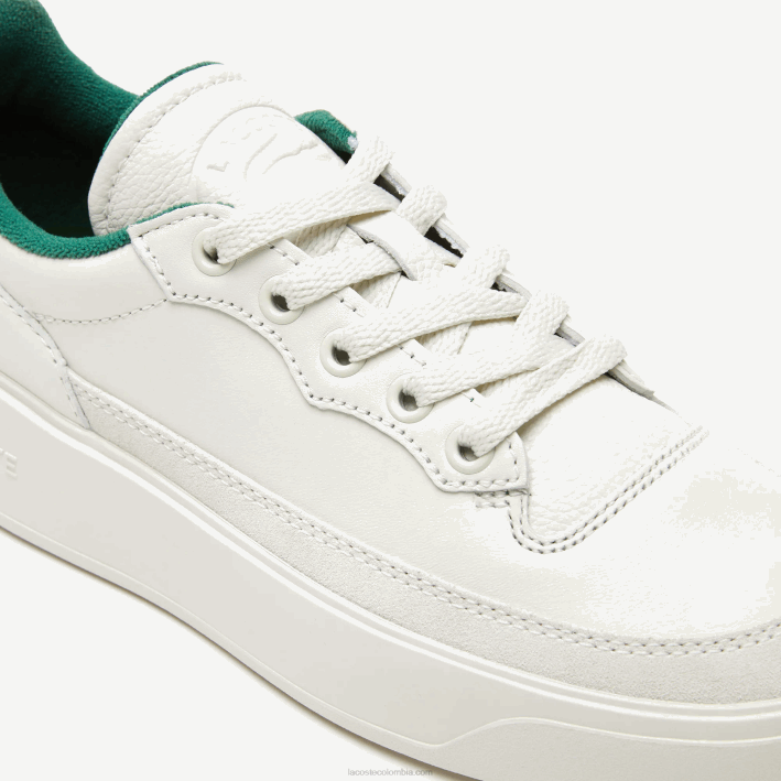mujer Lacoste 6F242684 blanquecino 18c tenis g80 club de cuero a tono