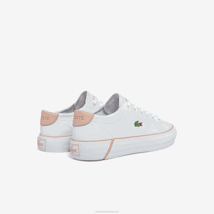 mujer Lacoste 6F242695 blanco y rosa claro 1y9 zapatillas gripshot bl de piel y material sintético
