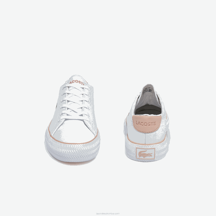 mujer Lacoste 6F242695 blanco y rosa claro 1y9 zapatillas gripshot bl de piel y material sintético