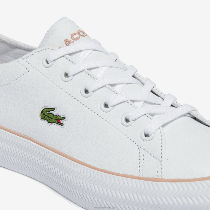 mujer Lacoste 6F242695 blanco y rosa claro 1y9 zapatillas gripshot bl de piel y material sintético