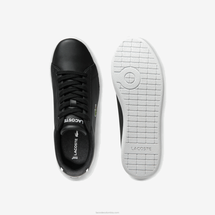 mujer Lacoste 6F242717 negro 024 zapatillas carnaby evo de piel con forro de malla