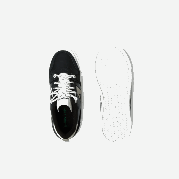 mujer Lacoste 6F242719 blanco y negro 312 tenis l002 de piel con detalles pop