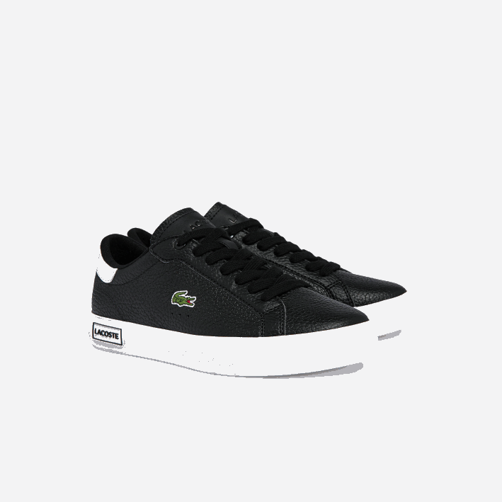 mujer Lacoste 6F242721 blanco y negro 312 zapatillas powercourt de piel y material sintético