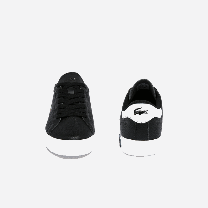 mujer Lacoste 6F242721 blanco y negro 312 zapatillas powercourt de piel y material sintético