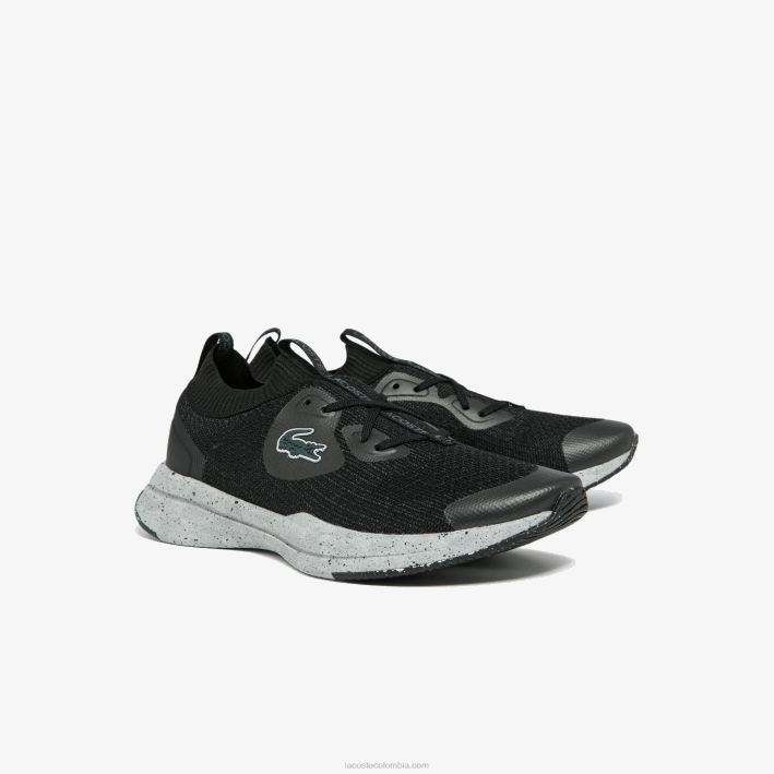 mujer Lacoste 6F242726 negro y blanco hueso 454 tenis run spin eco textil