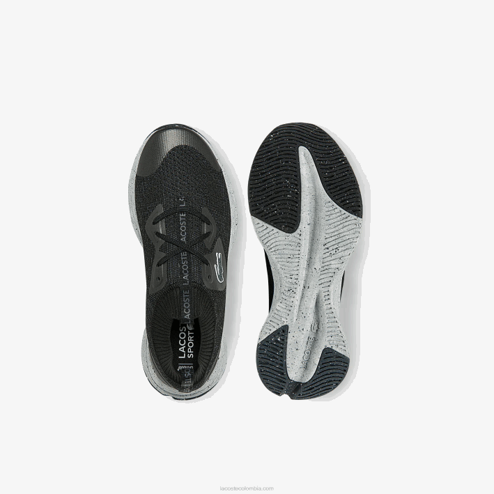 mujer Lacoste 6F242726 negro y blanco hueso 454 tenis run spin eco textil