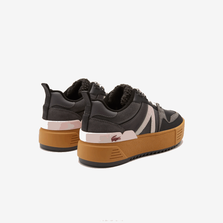 mujer Lacoste 6F242728 negro rosa 1j1 l002 zapatos de exterior de cuero de invierno