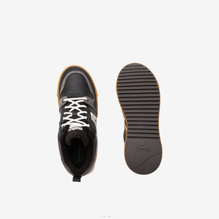 mujer Lacoste 6F242728 negro rosa 1j1 l002 zapatos de exterior de cuero de invierno