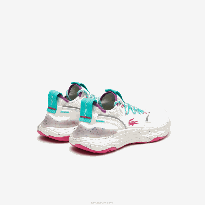 mujer Lacoste 6F242739 blanco y rojo 286 zapatillas re-comfort de material sintético y textil