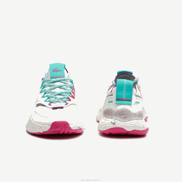 mujer Lacoste 6F242739 blanco y rojo 286 zapatillas re-comfort de material sintético y textil