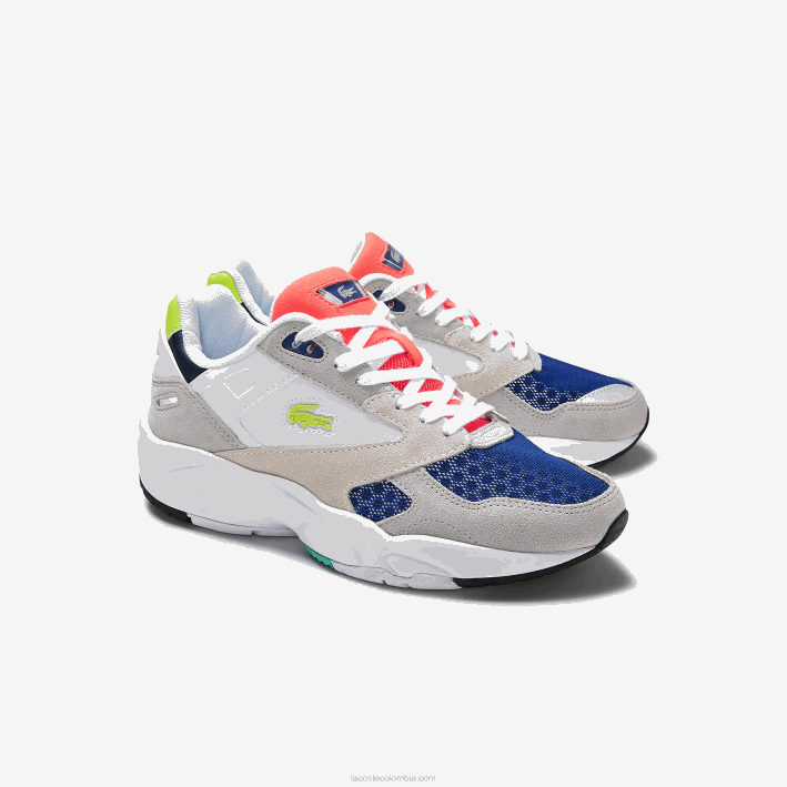 mujer Lacoste 6F242740 gris claro y verde claro lg1 zapatillas storm 96 lo colorblock de tela